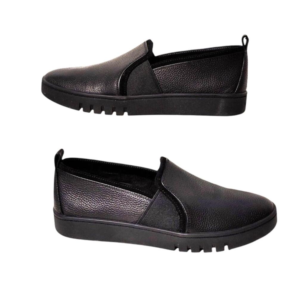 Vionic Cambria Women Leather Slip On Loafers Black Comfort Sneakers Size 8M
